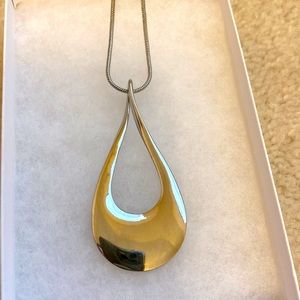 Bay to Baubles Silver Necklace with Silver Tear Drop Pendant